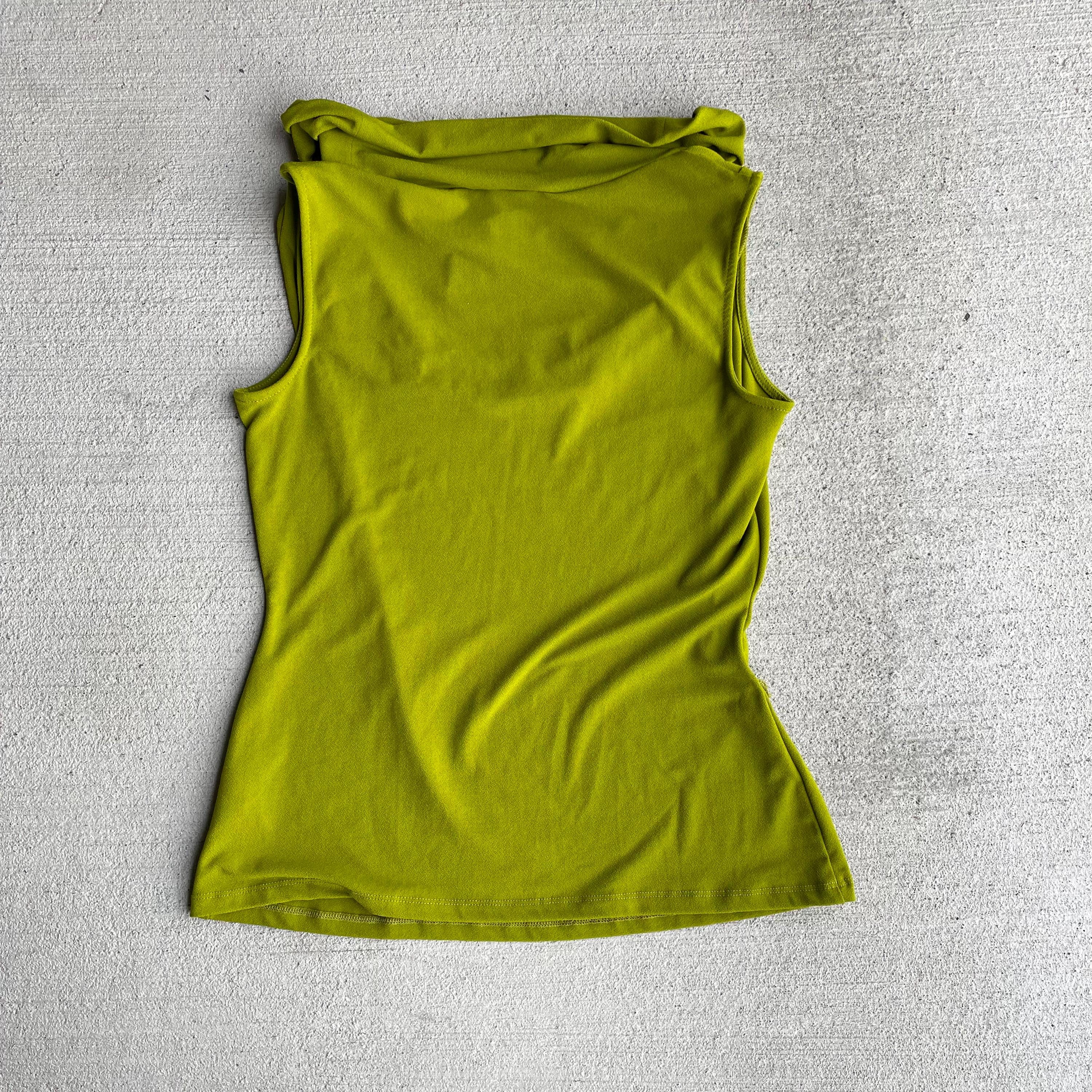 トップス 00s archives Abahouse gradation long T DEADSTOCK NWT Vintage 00's Y2k Green Cowl Neck Tank Top