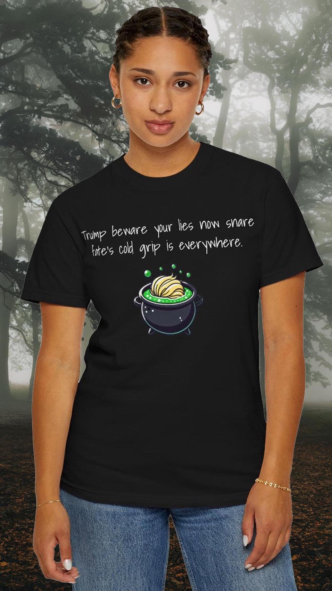 Trump Wiccan T-Shirt | Funny Witchy Tee | Witch Please Political Satire Shirt | Anti-Trump Witchcraft Graphic Gift