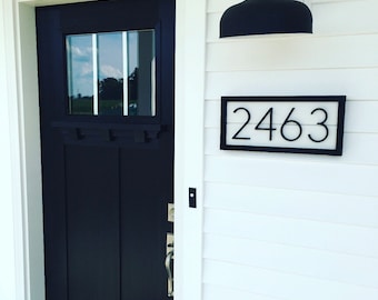 Black and White Shiplap House Numbers |  Address Sign |  Black House Numbers | Address Plaque  |  Modern Farmhouse