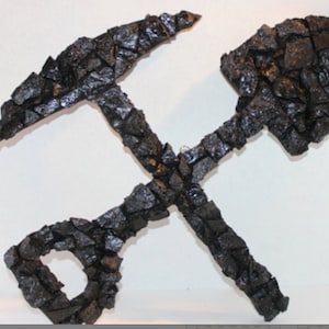 Real coal wall decor, shovel pickax, WV