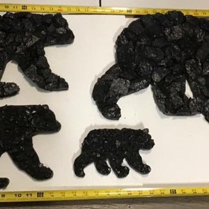 Real coal black bear wall hanging decor. Choice of 4 sizes image 3