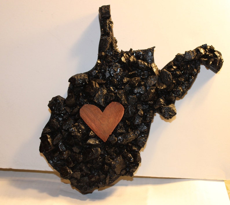 8 WV real coal wall hanging art, plaque with or without cedar heart, West Virginia image 6