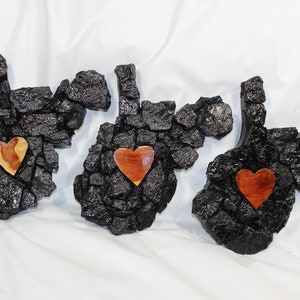 8 WV real coal wall hanging art, plaque with or without cedar heart, West Virginia image 3