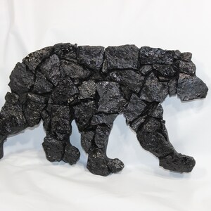 Real coal black bear wall hanging decor. Choice of 4 sizes image 9