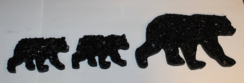 Real coal black bear wall hanging decor. Choice of 4 sizes image 5
