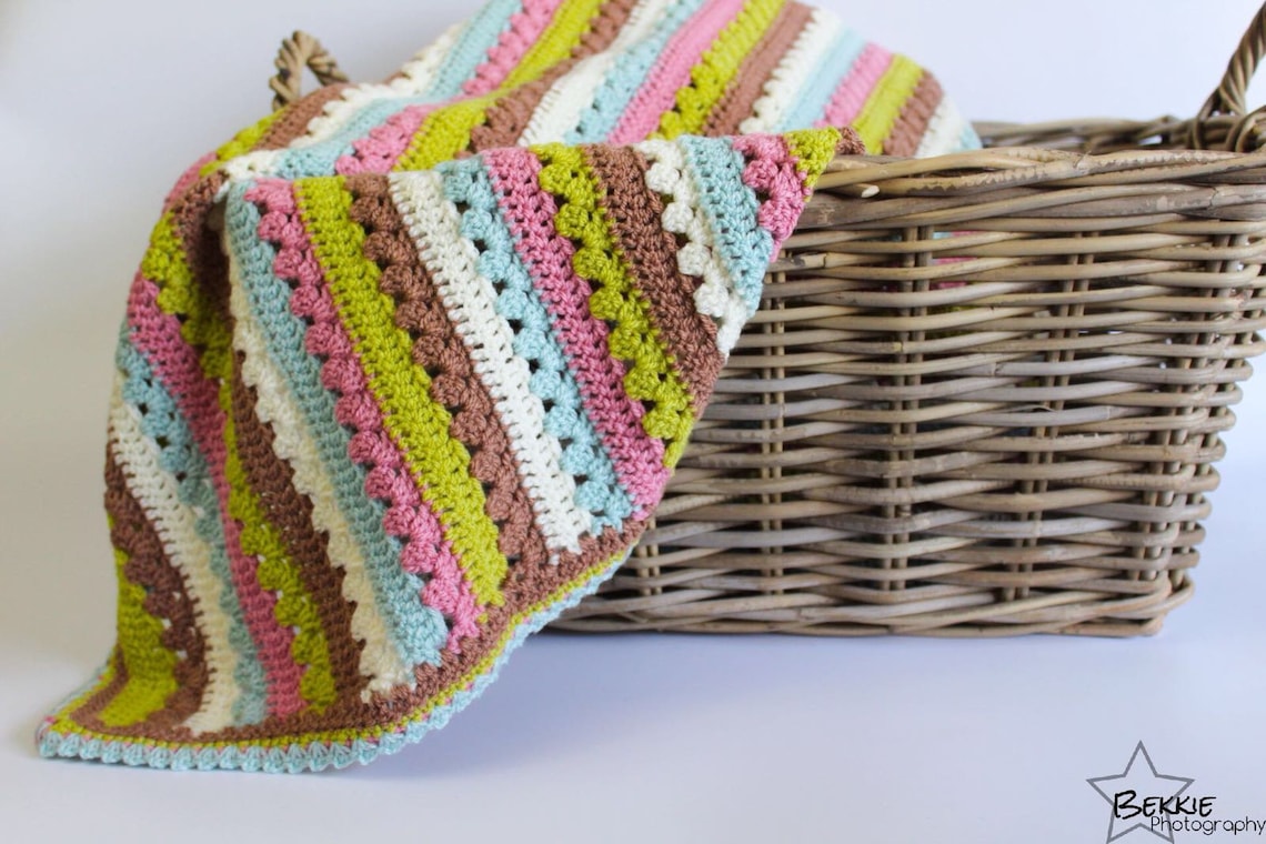 Cosy Stripe Handcrochet Baby Blanket Etsy