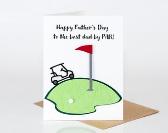 FATHER’S DAY: Best Dad by PAR, Punny Father’s Day, Golf dad, Father’s Day Card, Gift for Dad, Golf Lover, Dad Jokes, Golf Ball, Golf puns