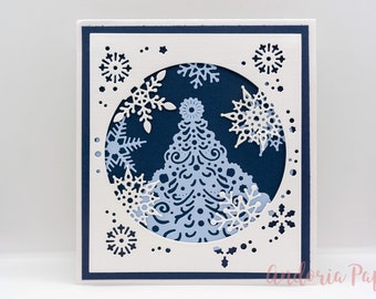 Snowflake Christmas, Season's Greetings, Winter Wonderland, White Christmas, Holiday Card, Handmade Snowflake, Handmade Holiday Card