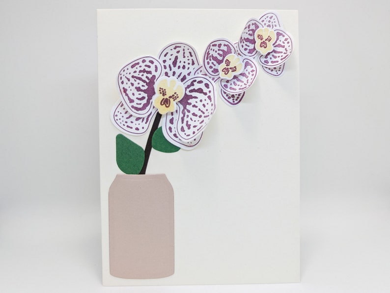 MOTHERS DAY Orchids, Happy Anniversary, Orchid, Valentines, birthday, Thinking of You, With Sympathy, Flowers, Pop up Orchid, Orchid Card BLANK - No Message