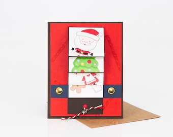 Waterfall Christmas Card, Waterfall Card, Interactive Christmas Card, Waterfall Style, Santa Claus, Gingerbread Man, Mrs. Claus