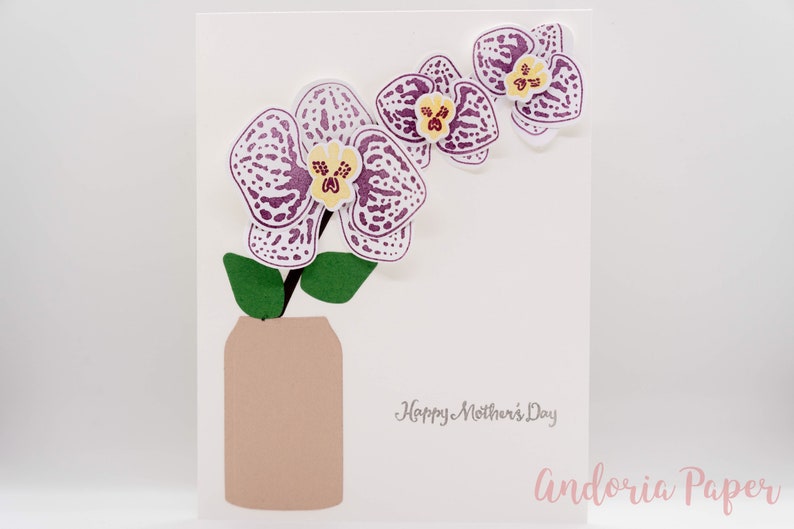 MOTHERS DAY Orchids, Happy Anniversary, Orchid, Valentines, birthday, Thinking of You, With Sympathy, Flowers, Pop up Orchid, Orchid Card Happy Mother’s Day