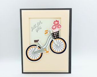 Just for You Bike, birthday, flower bouquet, love, Just for mom, best mom, anniversary, thank you card, mother's day card