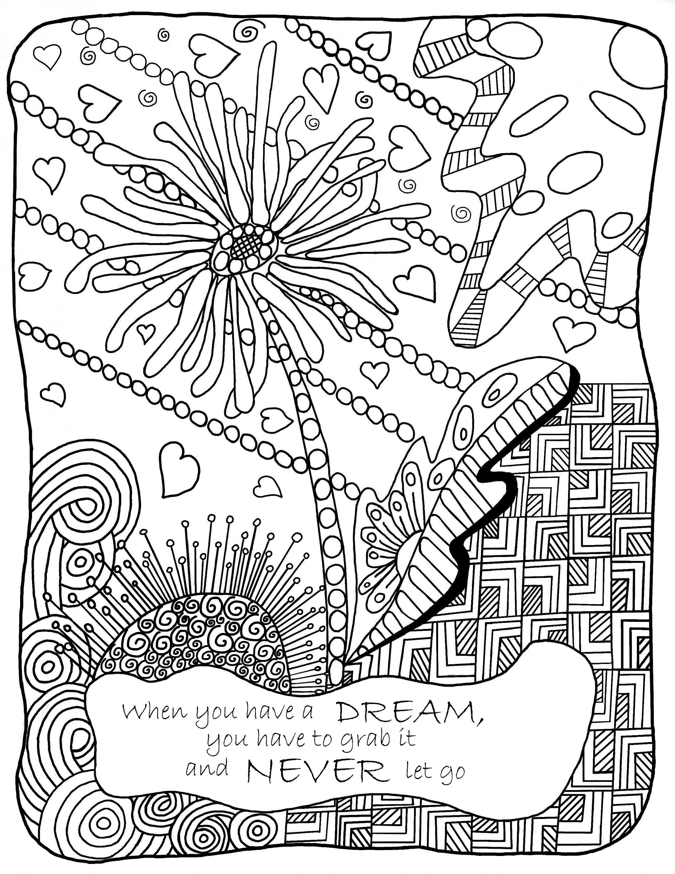 Coloring Pages digital download with Inspirational Quotes | Etsy