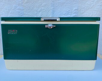 coleman green metal cooler