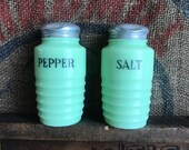 Antique Jadeite Salt and Pepper Set