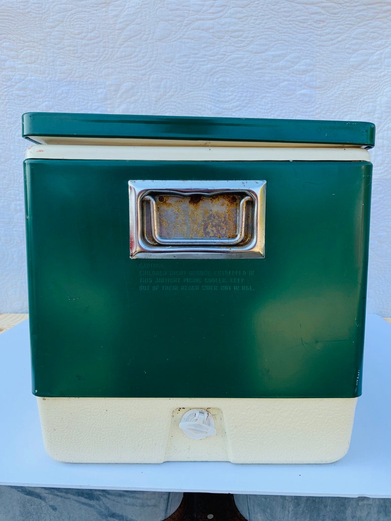 vintage green coleman cooler