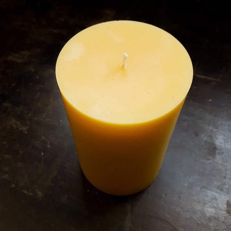 Large Beeswax Pillar Candles Round Etsy Canada