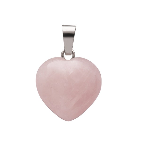 Pendentif coeur Quartz rose