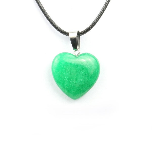 Collier coeur Jade verte