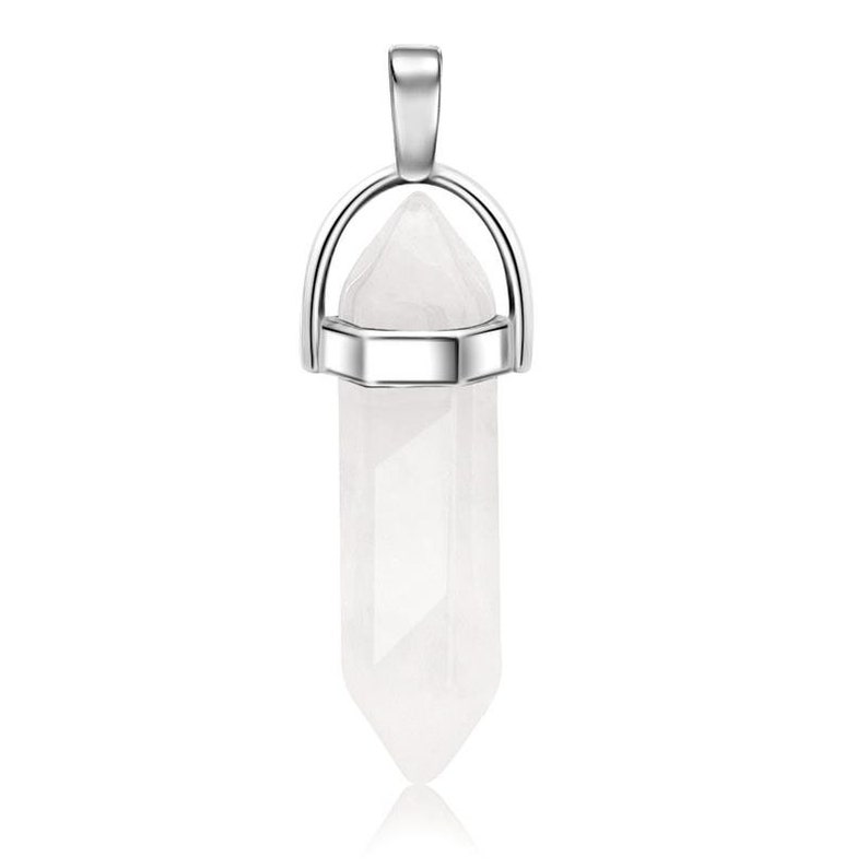 Pendentif Améthyste Cristal de roche Opale double pointe image 4