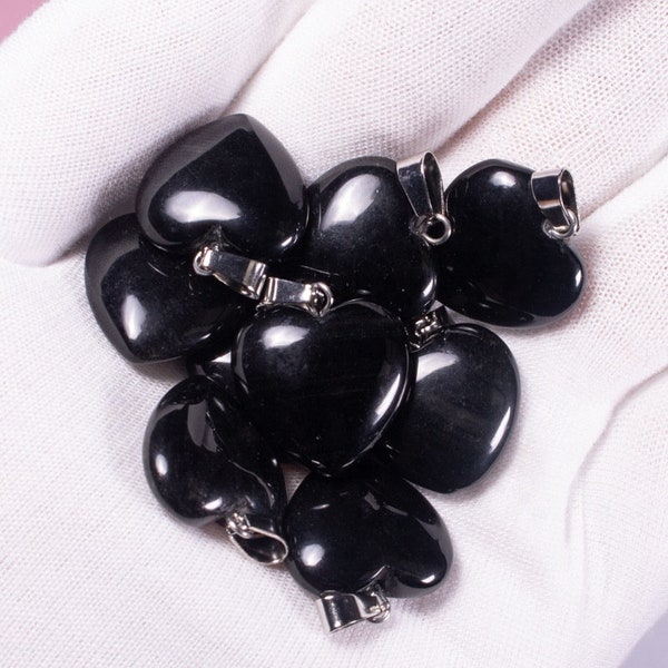 Pendentif Onyx noir coeur