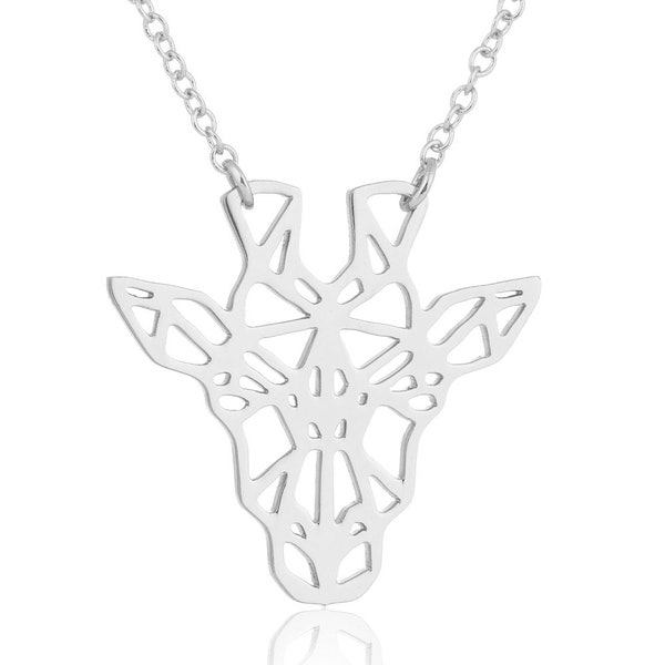 Collier tête de girafe en acier inoxydable