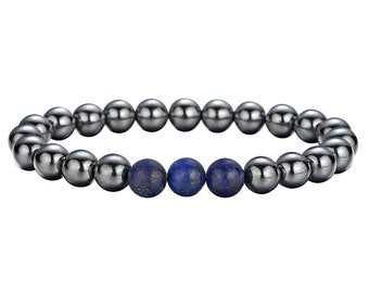 Bracciale Ematite e Lapislazzuli 6 mm