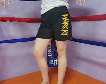 WARCRY mma Gold Shorts Mixed Martial Arts Presents Kickboxing Muay Thai Bindrune Rune no gi BJJ jiu jitsu shorts BJJ Gifts
