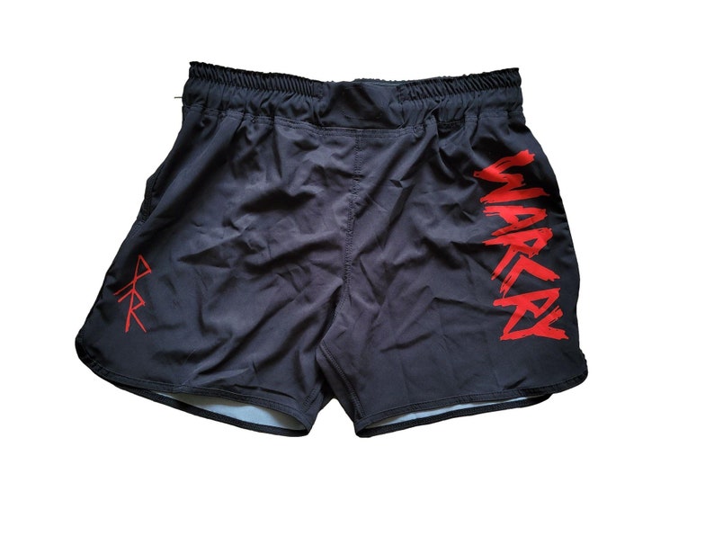 WARCRY Short MMA Arts martiaux mixtes Kickboxing Muay Thai Bindrune Viking Rune Shorts Cadeaux pour lui Cadeaux pour elle No gi BJJ jiu jitsu short image 6