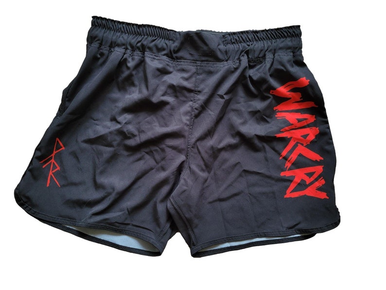 WARCRY MMA Shorts Mixed Martial Arts Kickboxing Muay Thai Bindrune Viking Rune Shorts Cadeaus voor hem cadeaus voor haar geen gi BJJ jiu jitsu shorts afbeelding 1