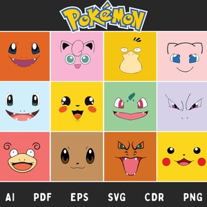 22 Pokemon Face Svg Big Bundle Pikachu Snorlax Clipart Cut -  Norway