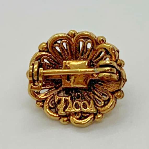 Vintage Brooch Pin Signed Tacoa Gold Plated Daint… - image 5