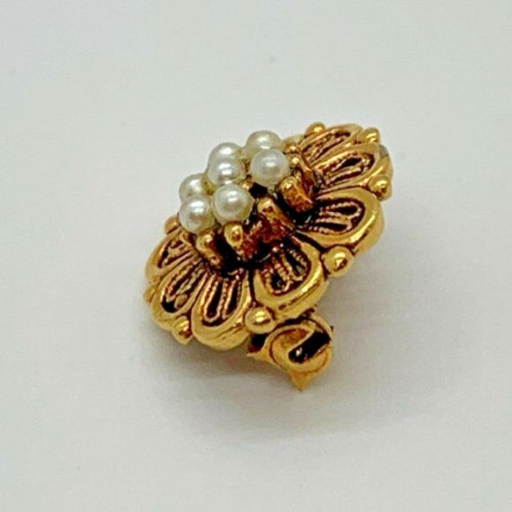 Vintage Brooch Pin Signed Tacoa Gold Plated Daint… - image 3