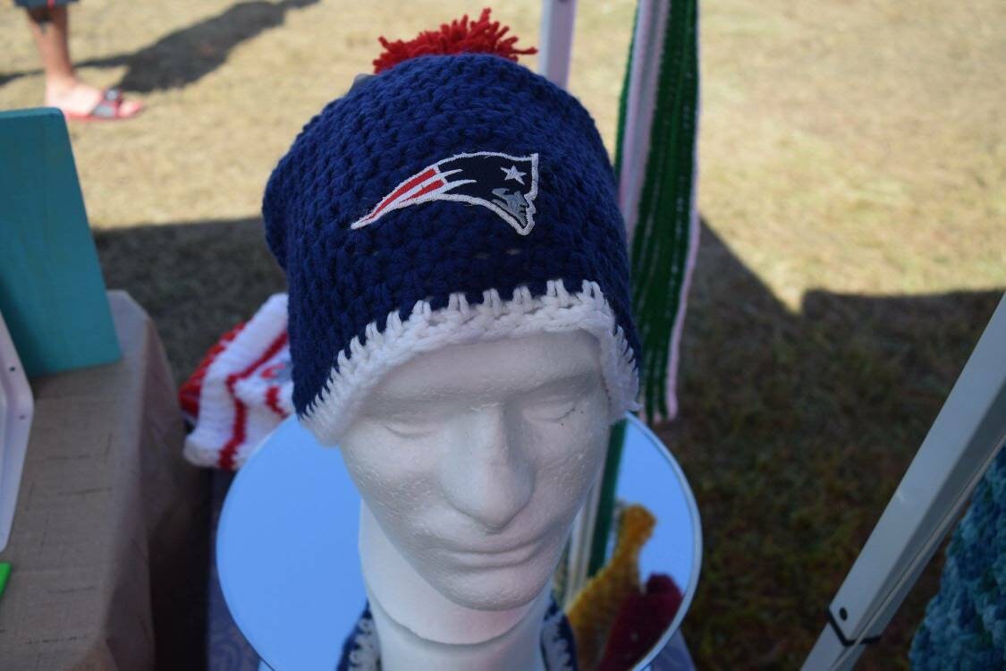 white patriots beanie