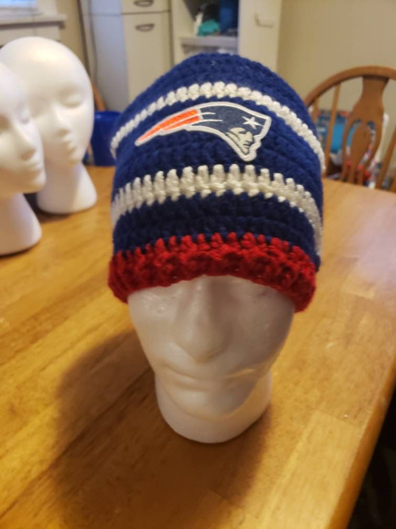 white patriots beanie