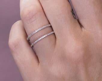Stacked Eternity Ring Gift For Mom Birthday Prom Graduation Dainty Cute Everyday Jewelry For Office School Simple Casual Women's Accessory