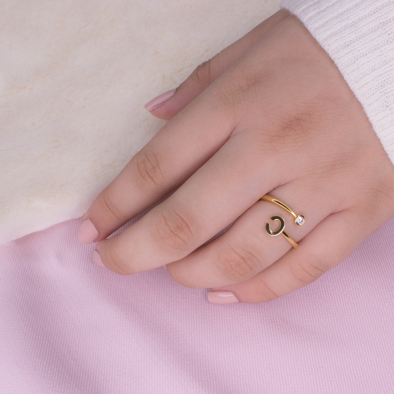 cute personalized initial ring