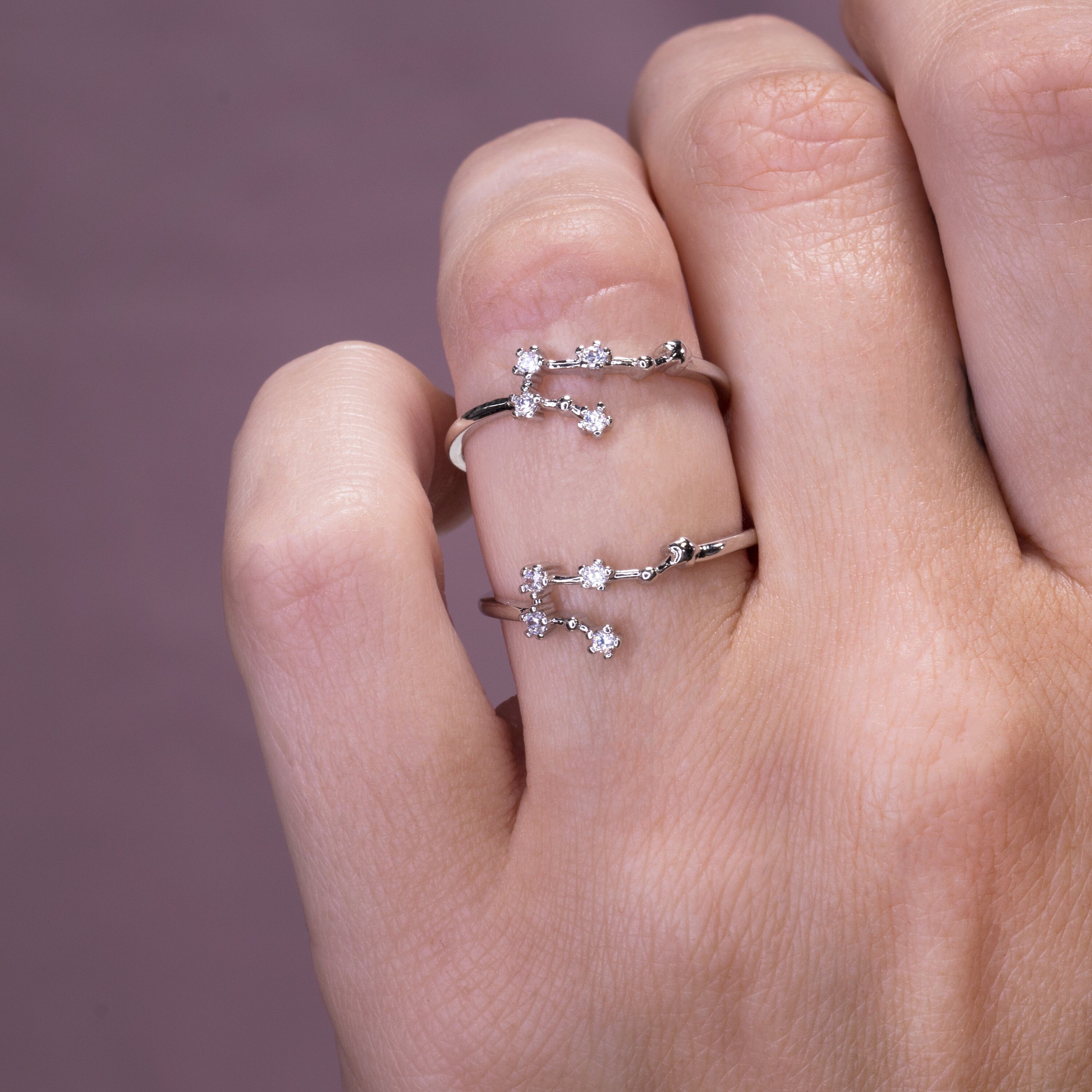 Dainty Zodiac Star Ring For Women Constellation Astrology Horoscope Jewelry Personalized Celestial Birthday Gift Mother&#39;s Day Gift In Box