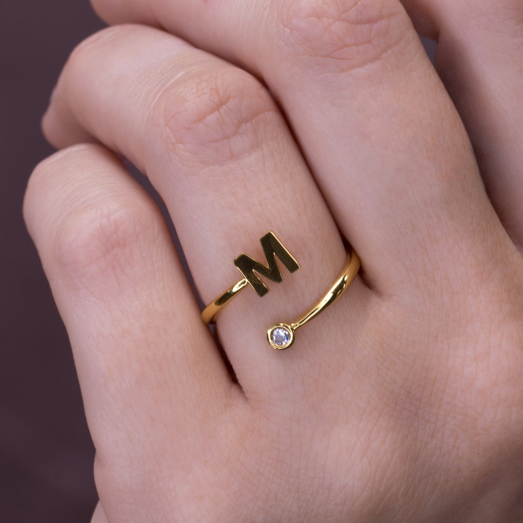 Costum Old English Initial Letter Ring Jewelry Free shipping|Simply Bo