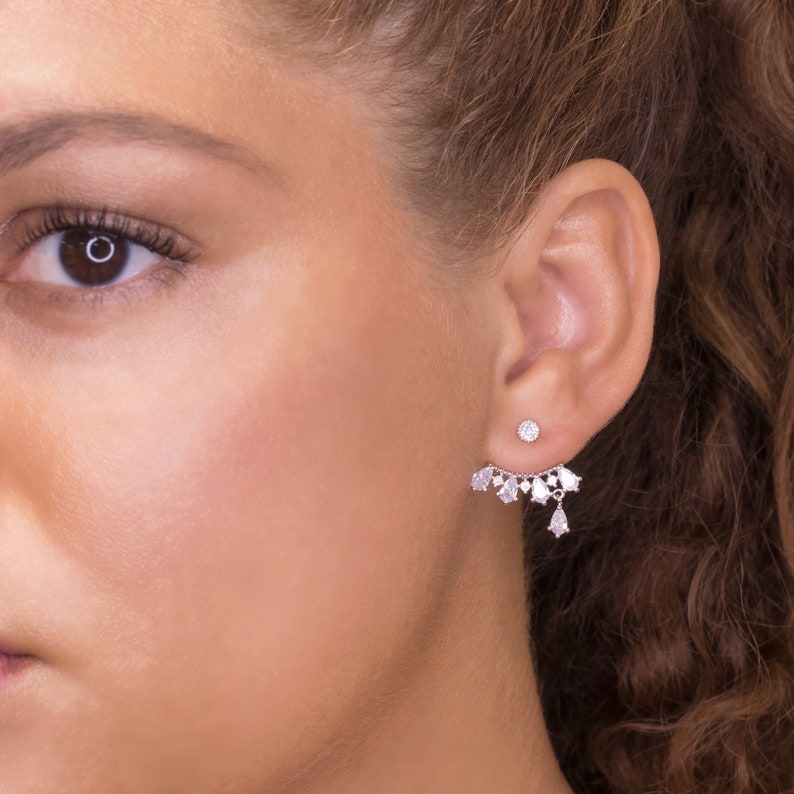 silver dressy earrings gift for bride