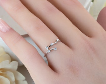 Dainty Zodiac Ring For Women Birthday Gift Constellation Personalized Jewelry Stackable Star Rings Astrology Horoscope Lovers Mother’s Day