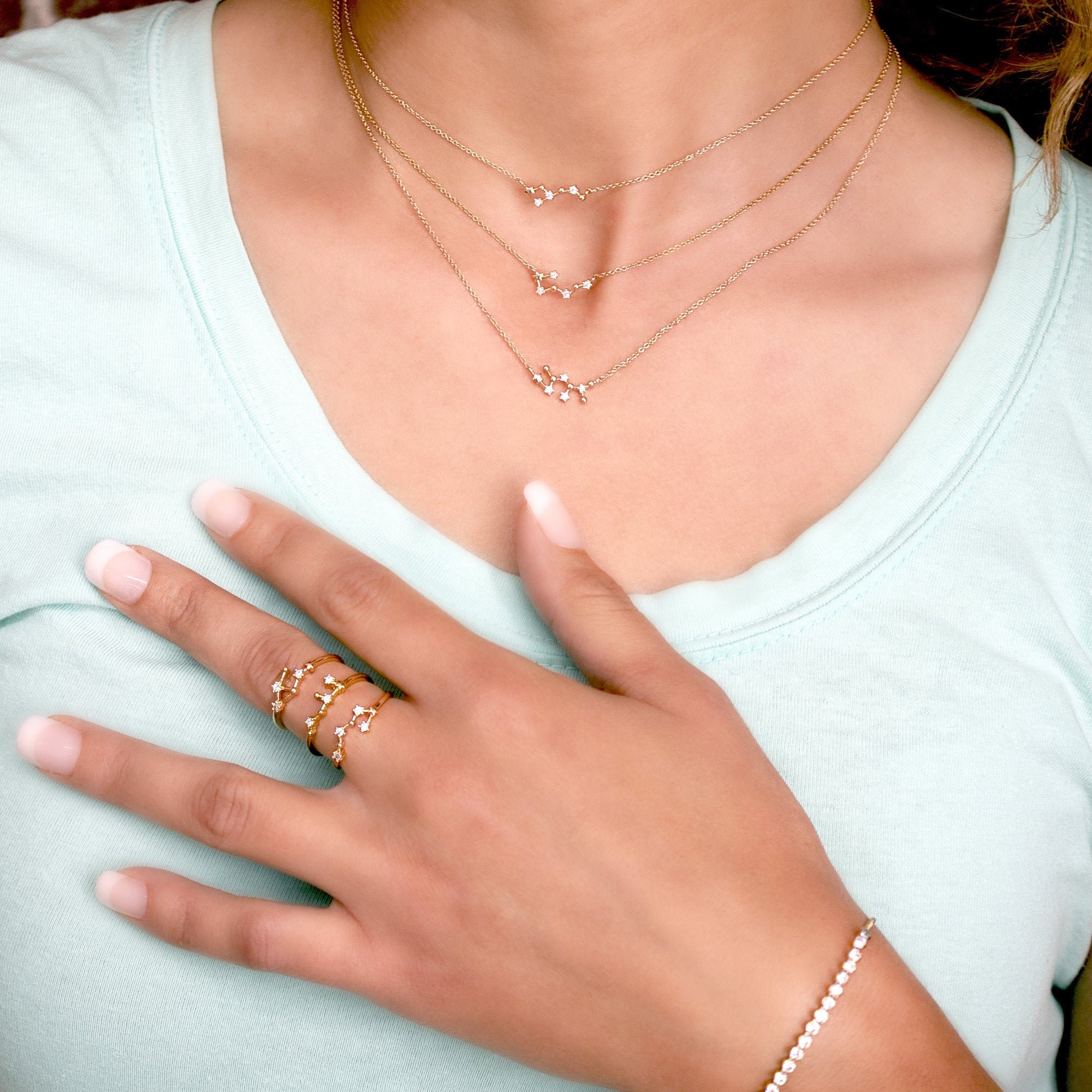 Dainty Zodiac Star Ring For Women Constellation Astrology Horoscope Jewelry Personalized Celestial Birthday Gift Mother&#39;s Day Gift In Box