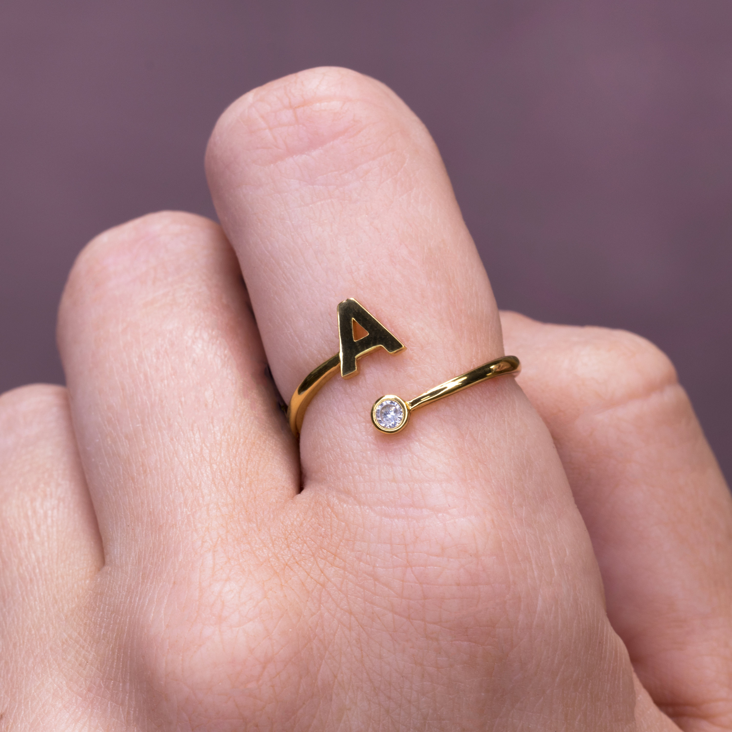 Name Ring. Initial Letter Ring Adjustable Alphabet Ring Etsy