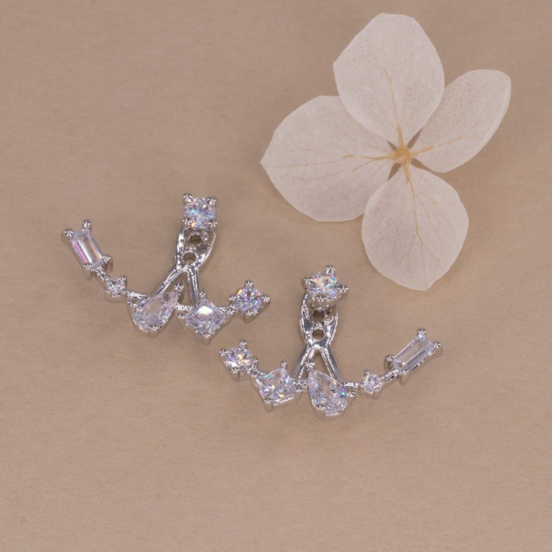 clear gem earrings gift for bride