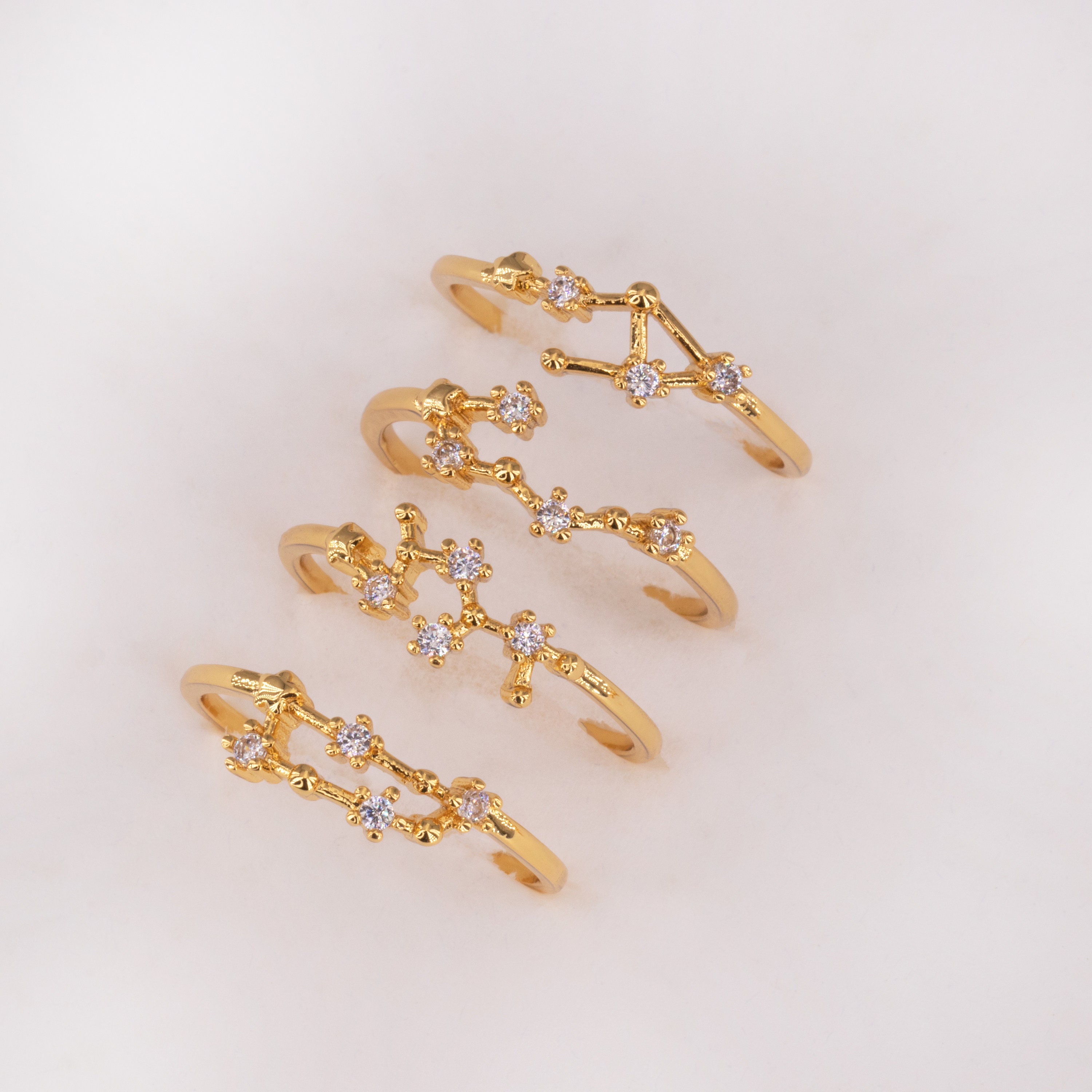 Dainty Zodiac Star Ring For Women Constellation Astrology Horoscope Jewelry Personalized Celestial Birthday Gift Mother&#39;s Day Gift In Box