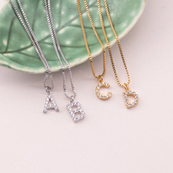 Gemstone Letter Necklace Gold Plated Name Necklace Gold Letter Necklace Monogram Necklace Israeli Jewelry Personalized Necklace