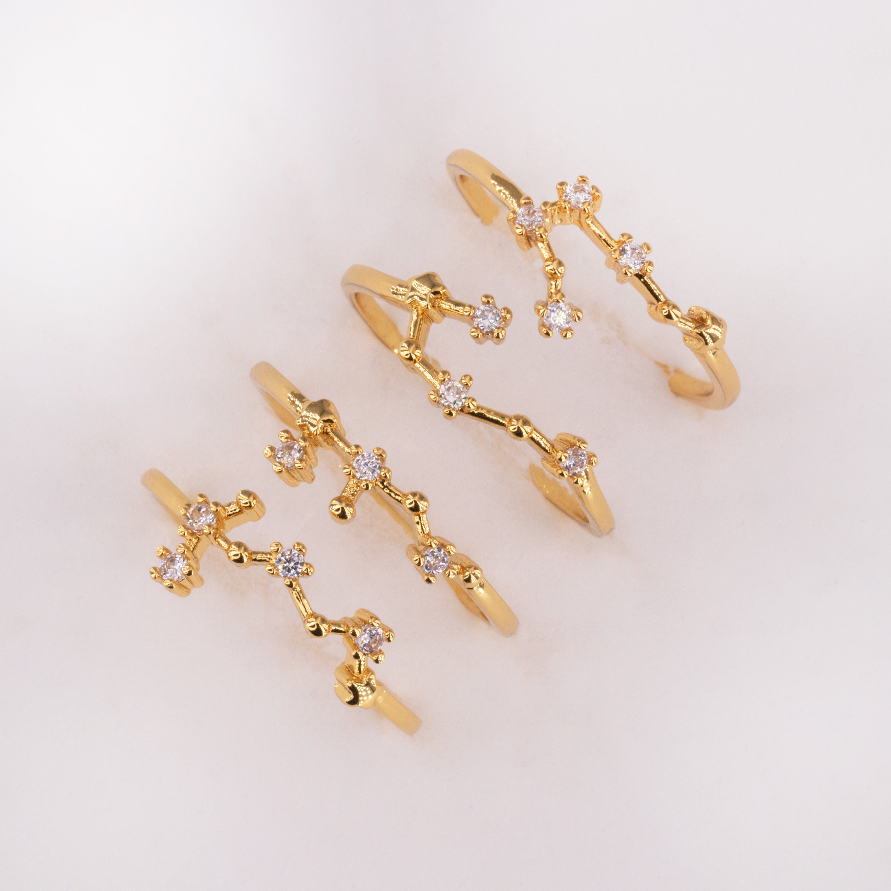 Dainty Zodiac Star Ring For Women Constellation Astrology Horoscope Jewelry Personalized Celestial Birthday Gift Mother&#39;s Day Gift In Box