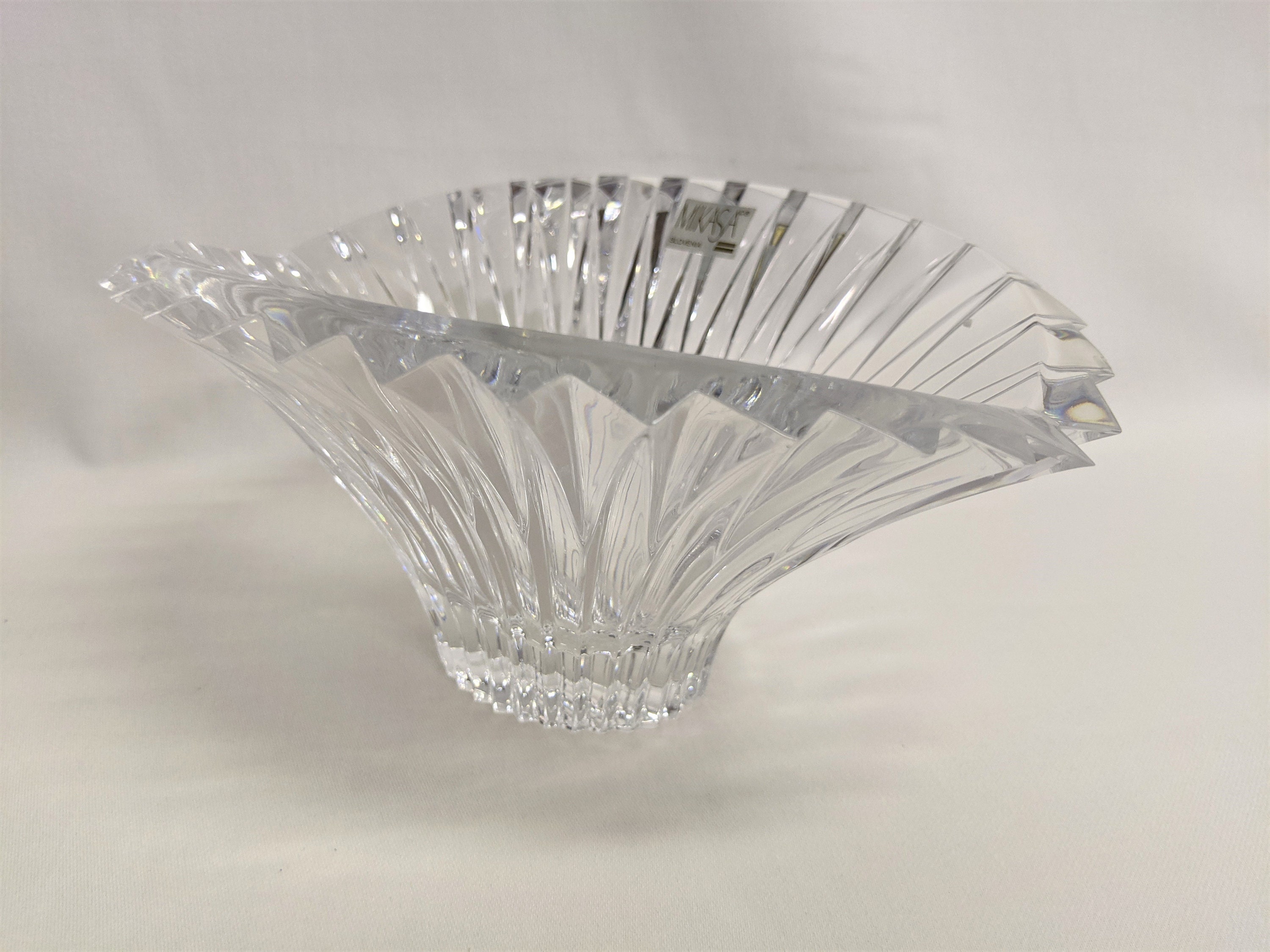 Mikasa Crystal Centerpiece Bowl Crystal Serving Dish Made in Etsy
