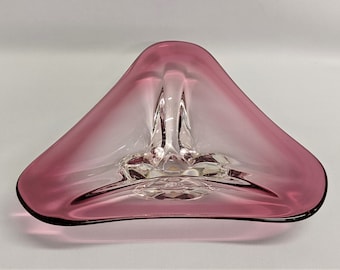 Pink Murano Art Glass Dish - Vintage Venetian Bowl
