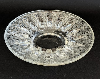 Vintage Notched Ashtray - Round Glass Trinket Dish